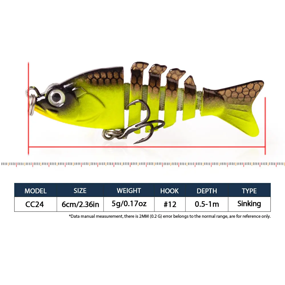 Mini señuelo articulado Swimbait hundido para lucio - imagen 3