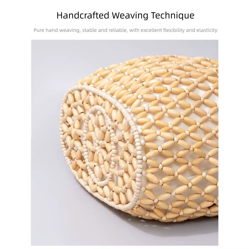 Bolso bandolera tipo cubo con cuentas, tejido a mano, para mujer - imagen 3