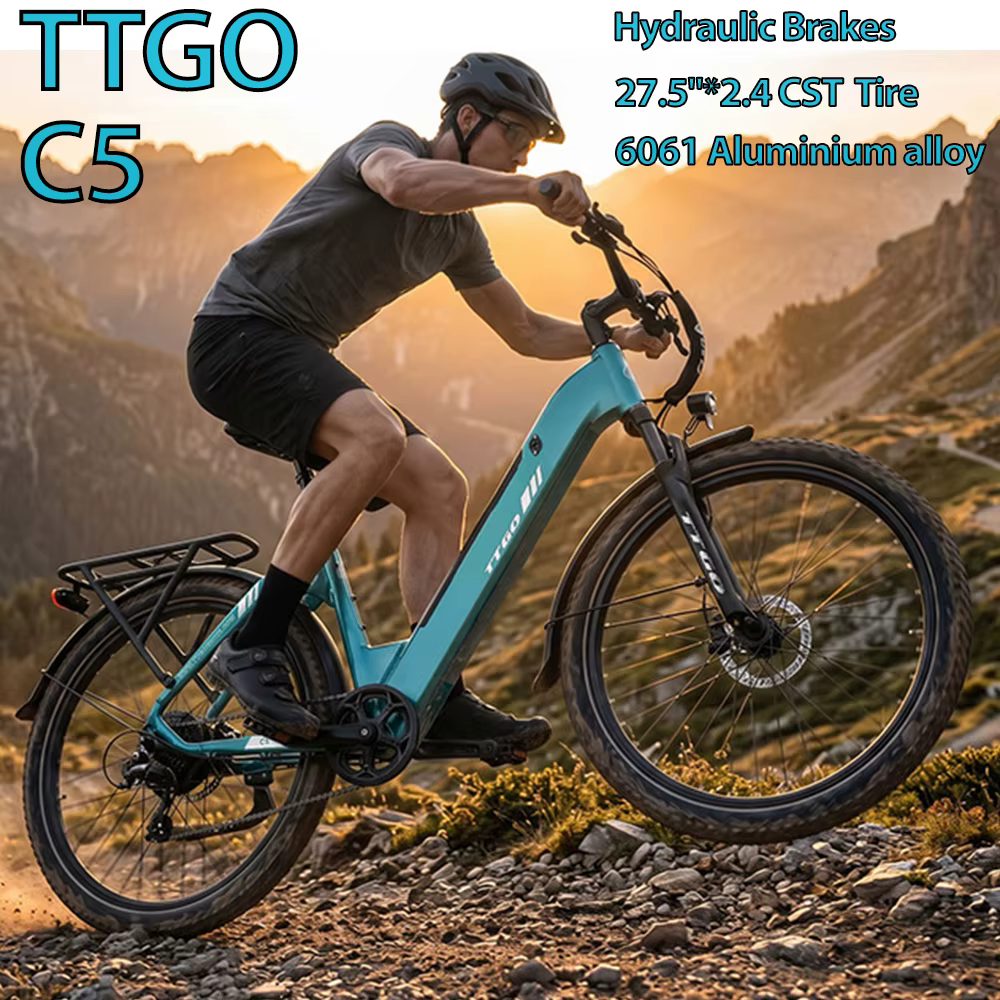TTGO C5 Bicicleta eléctrica con frenos hidráulicos y pantalla LCD