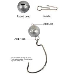 Jig Head cabezal de plomo giratorio con bola para pesca en roca