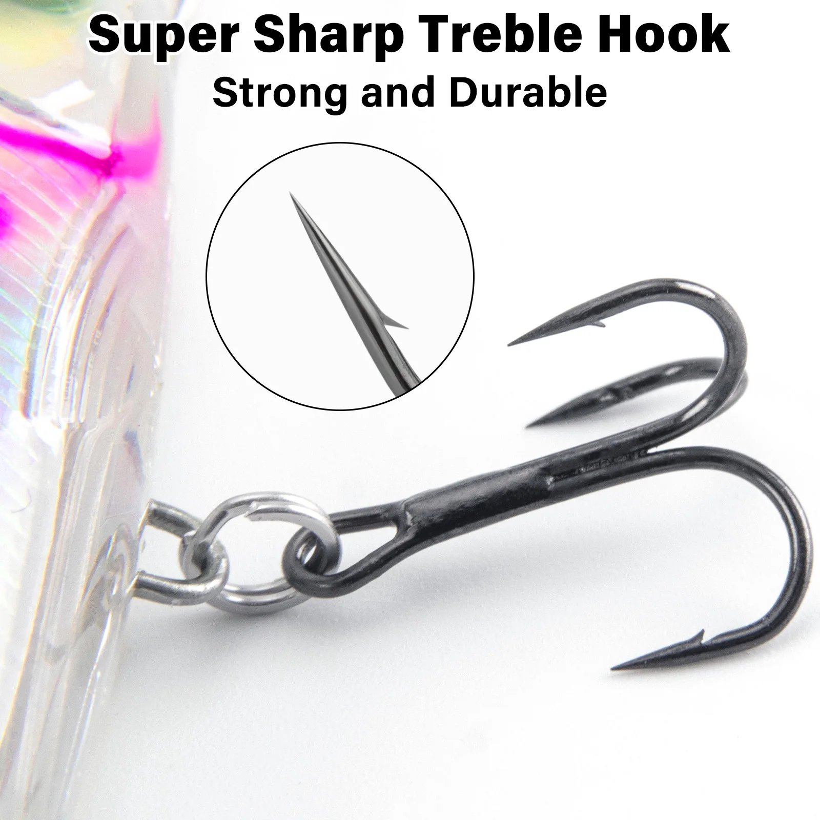 Señuelo Minnow Jerkbait Flotante Anzuelo Pluma Trucha Lucio Lucioperca - imagen 4