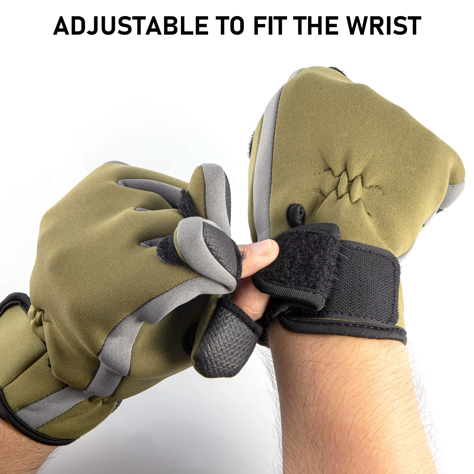Guantes pesca invierno impermeables camuflaje sin dedos - imagen 4
