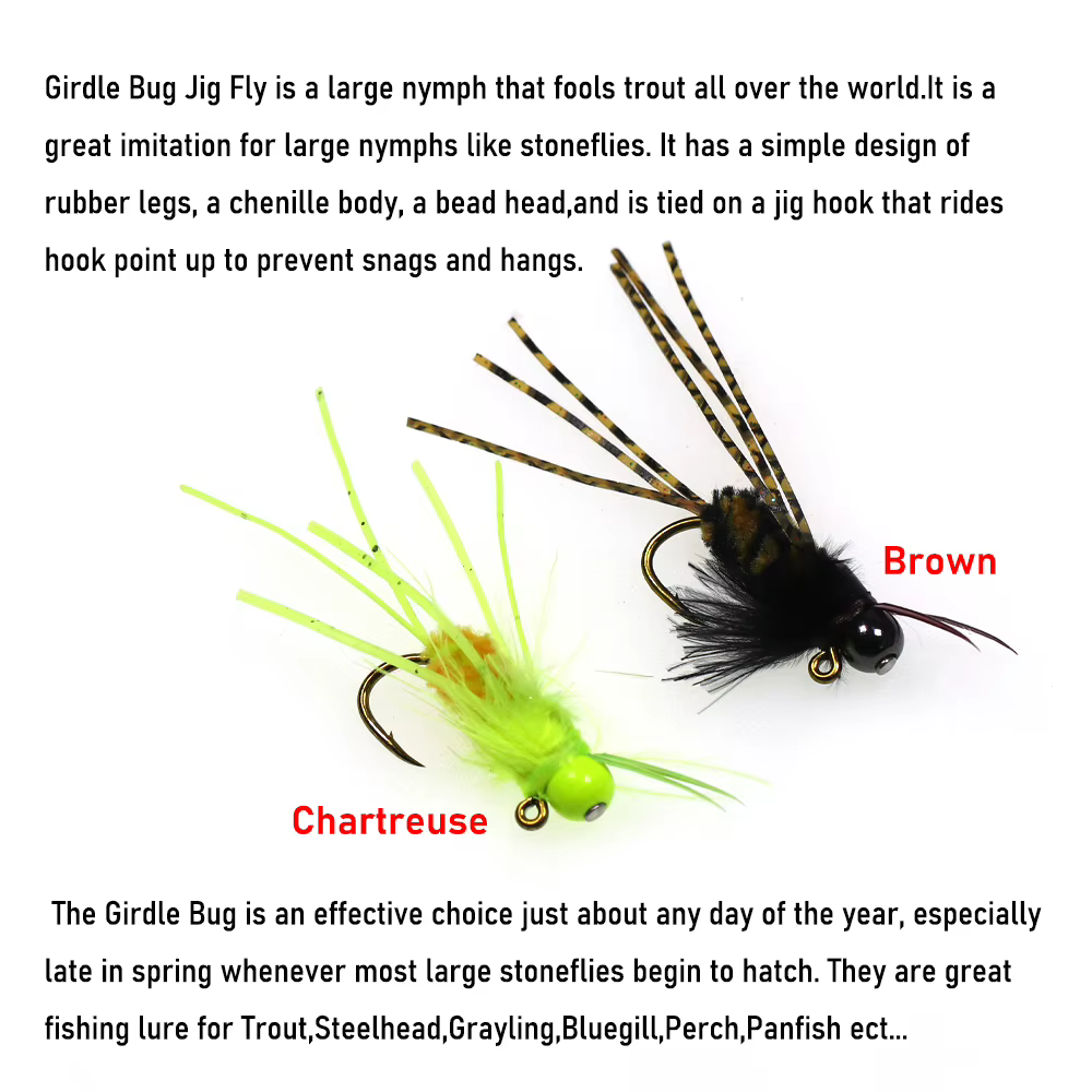 Ninfas Wifreo Bug Jig Beadhead – Mosca chenille para trucha - imagen 5