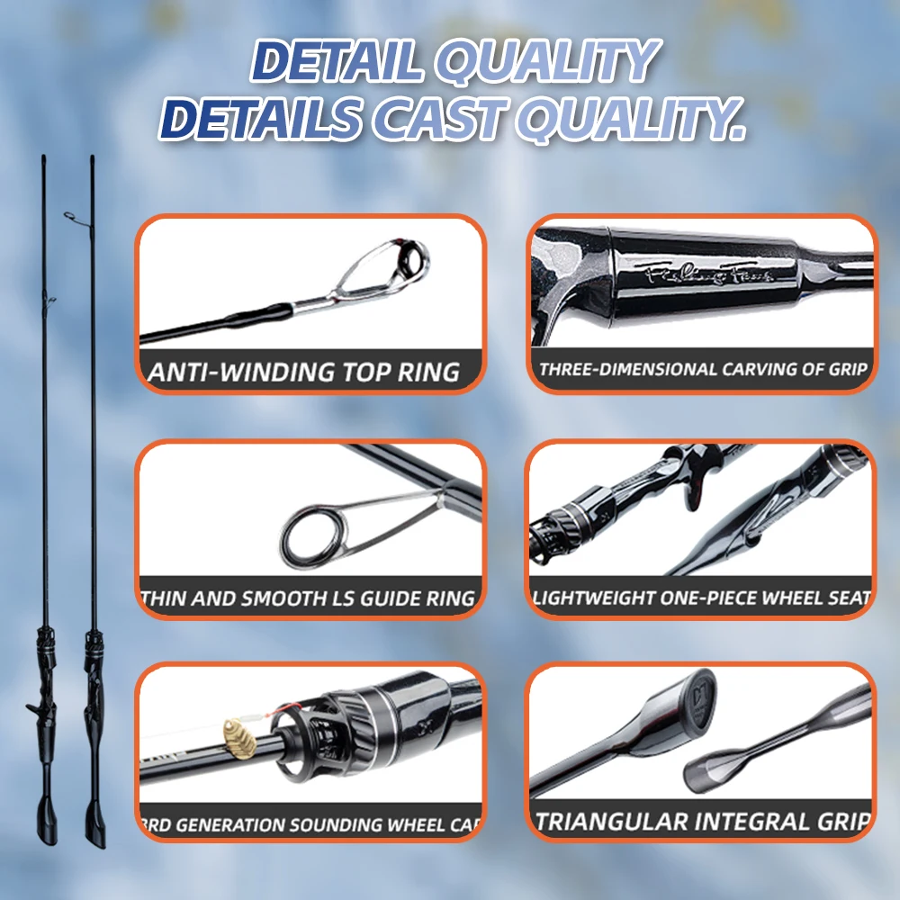 Caña ultraligera trucha FISHINGFANS ORCA con punta sólida UL - imagen 2