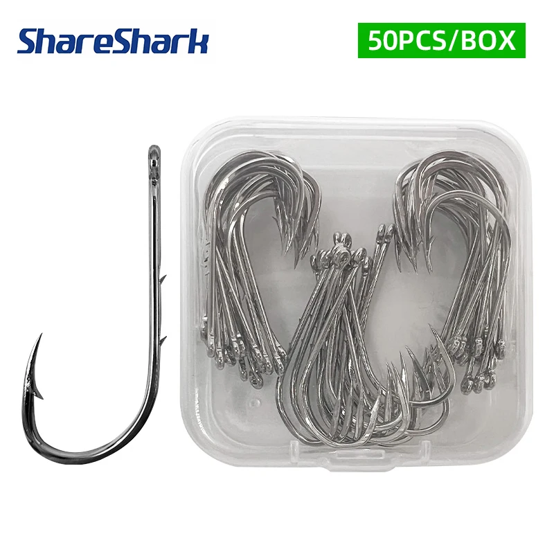 Anzuelos ShareShark de acero alto carbono, mango largo y púas