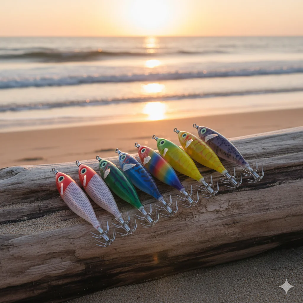 Señuelos luminosos EGI para calamar de 8 cm – Cebos artificiales marinos - imagen 3