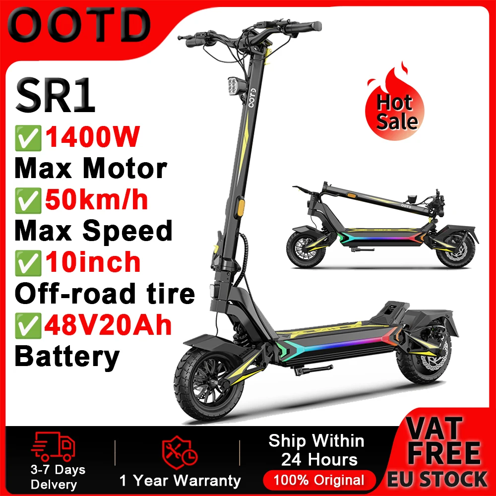 Scooter eléctrico OOTD SR1 con frenos de disco dobles y motor potente - imagen 2