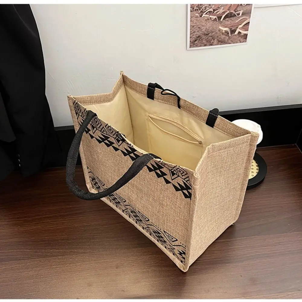 Bolso de lona grande vintage ecológico de mano para compras - imagen 2