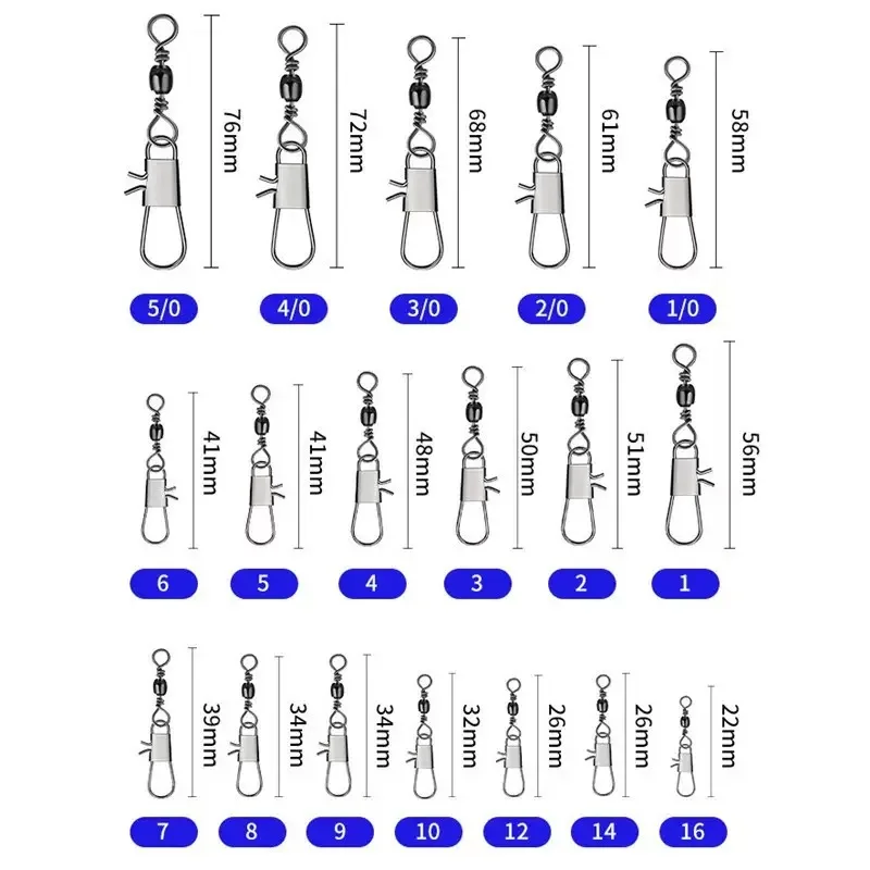 Barrel swivel con snap tipo B para montaje de señuelos