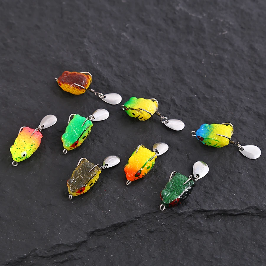 Rana flotante swimbait con lentejuelas y anzuelos dobles para lucio - imagen 4