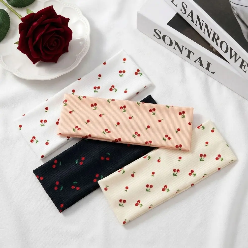 Diadema yoga cerezas elástica absorbente sudor para mujer - imagen 5