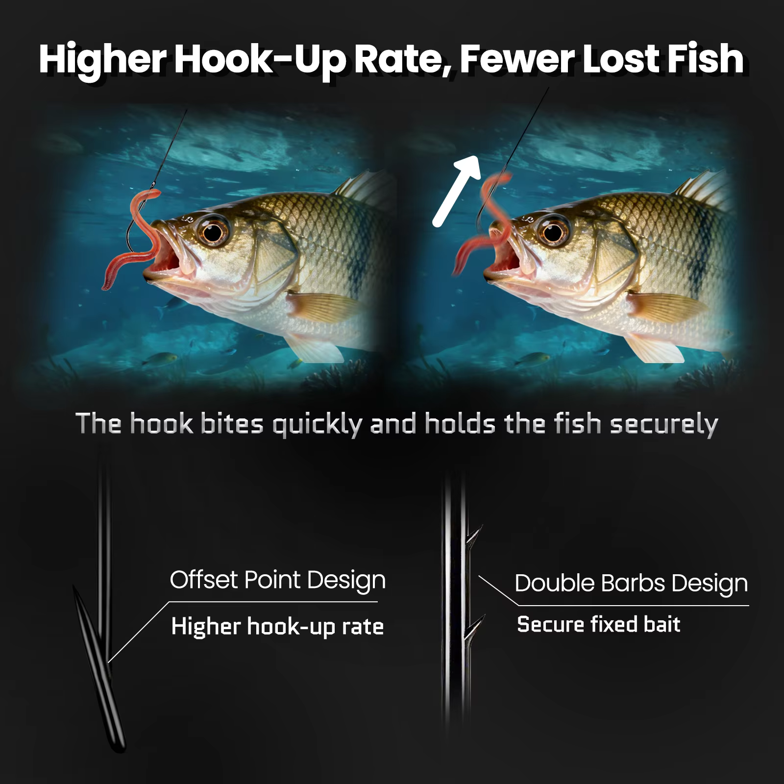 Anzuelos Jig Head FishTrip – Doble púa y vástago largo para lubina - imagen 5