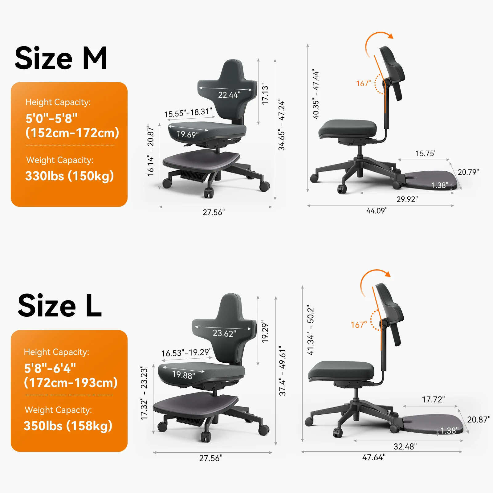 Newtral Taburete ergonómico regulable con tapete antifatiga - imagen 3