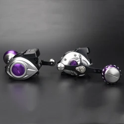 Carrete baitcasting mar con pantalla digital impermeable