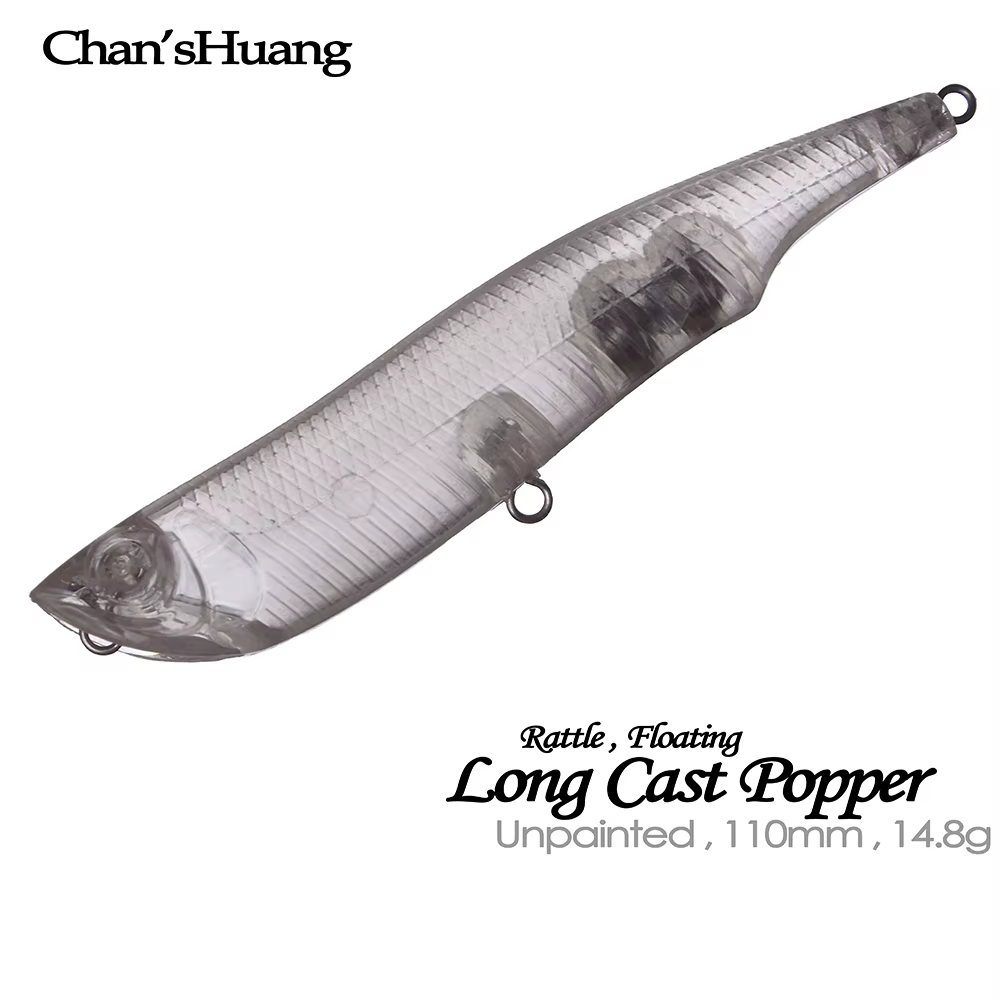 Popper de fundición larga sin pintar Chan'sHuang para pesca
