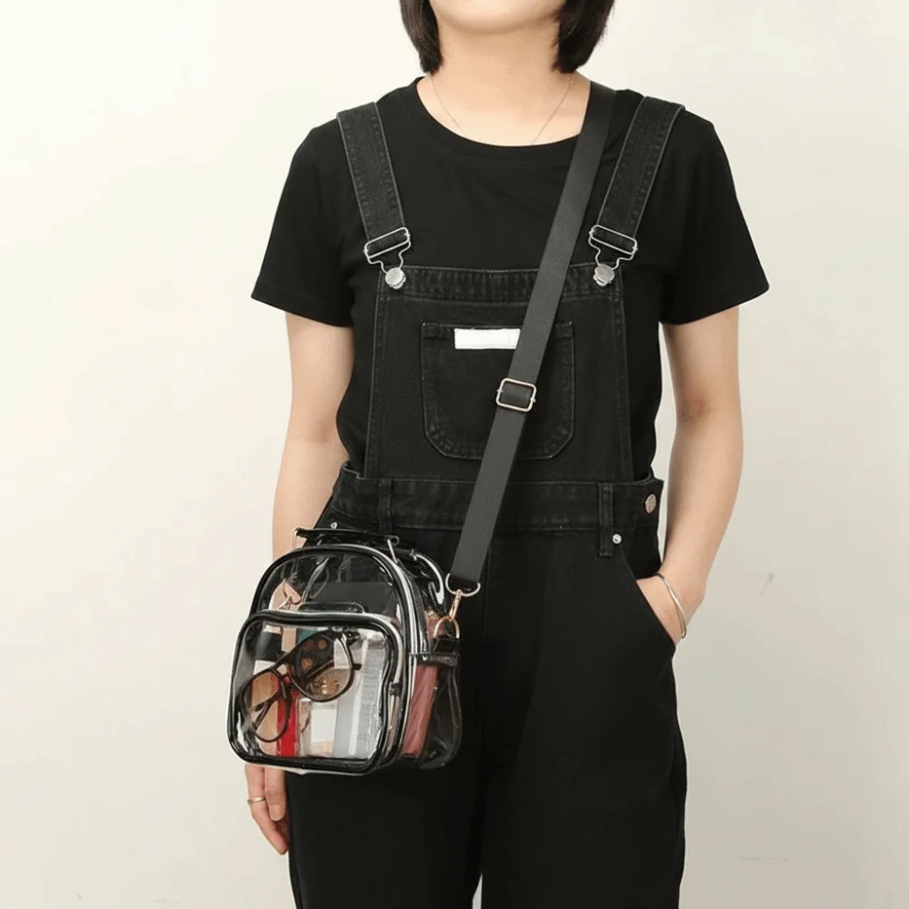 Bolso bandolera transparente impermeable PVC capacidad para estadios - imagen 3