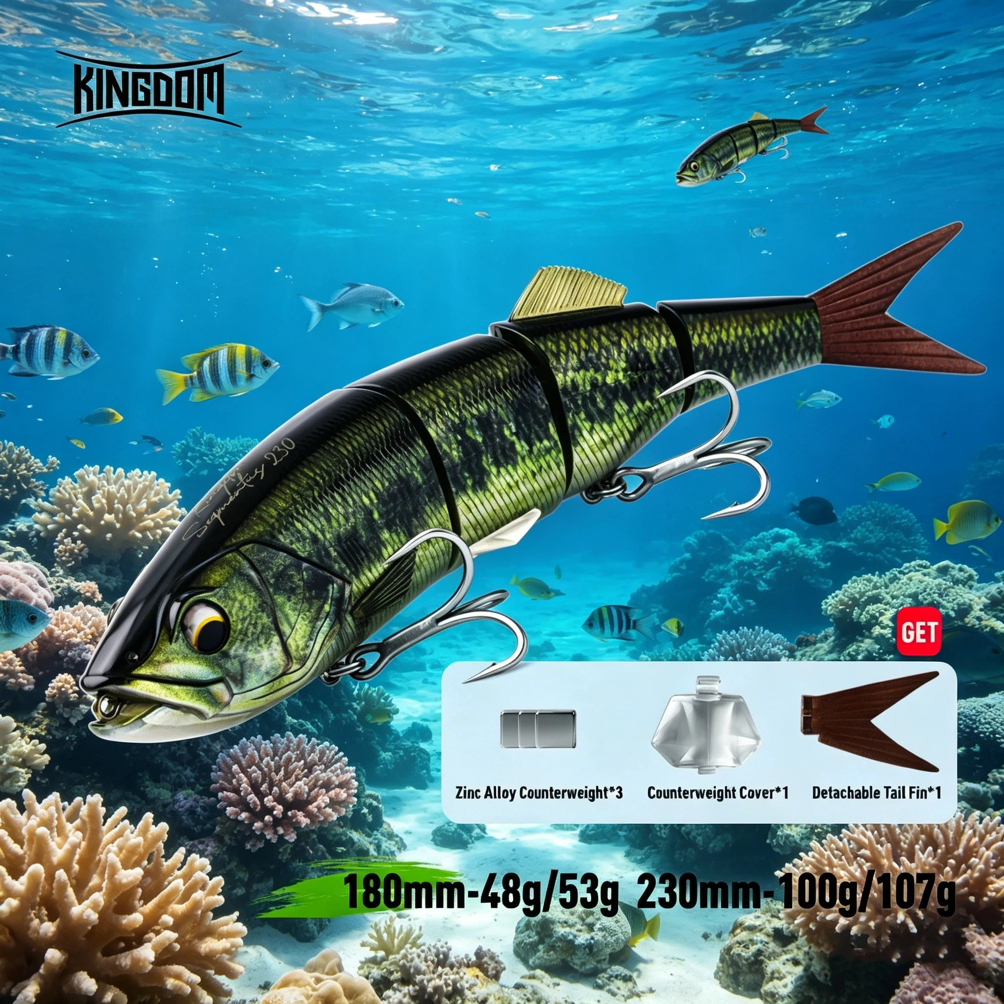 Kingdom DIY Señuelo articulado flotante y hundible de cebo duro - imagen 5