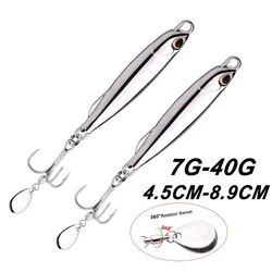Jig metálico plateado para pesca de spinning y jigging en mar