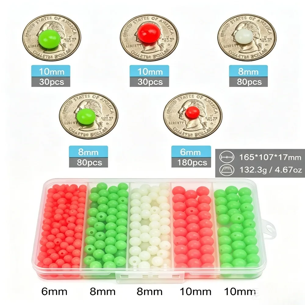 Cuentas redondas con efecto luminoso en colores variados