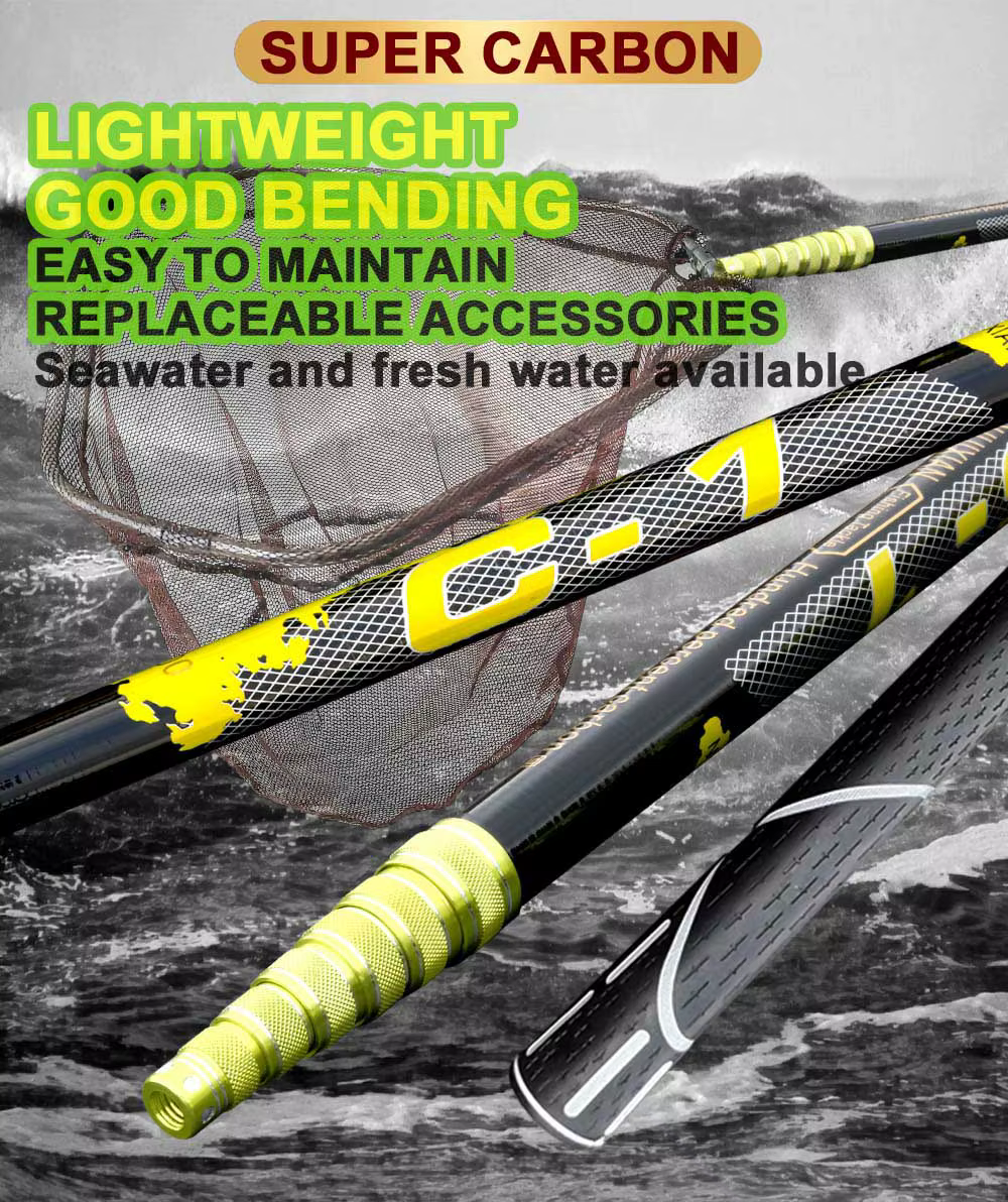 Mango Salabardo Telescópico Plegable SBY 4m con Cadena Pesca Mosca - imagen 3