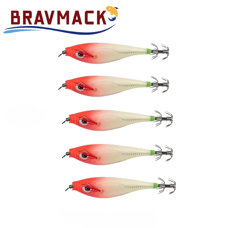 Egi Squid Jig BRAVMACK UV luminoso horizontal para calamar y pulpo - imagen 2