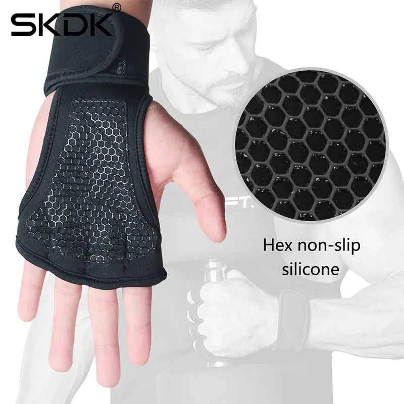 Protector palma antideslizante para fitness – guantes agarre muñequeras - imagen 4