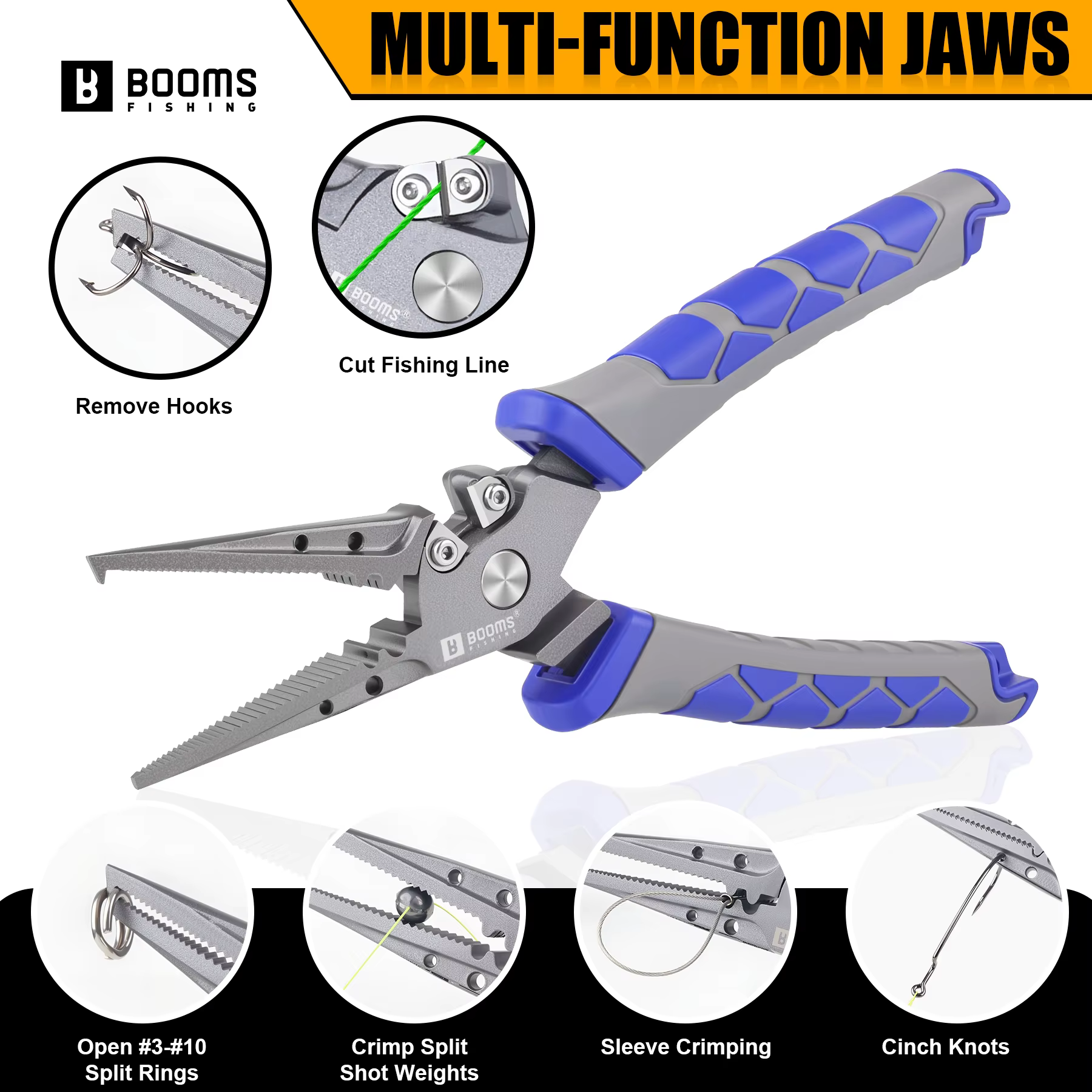 Alicates Booms Fishing XW15 – Extractor anzuelos, split ring y corta trenzado - imagen 2