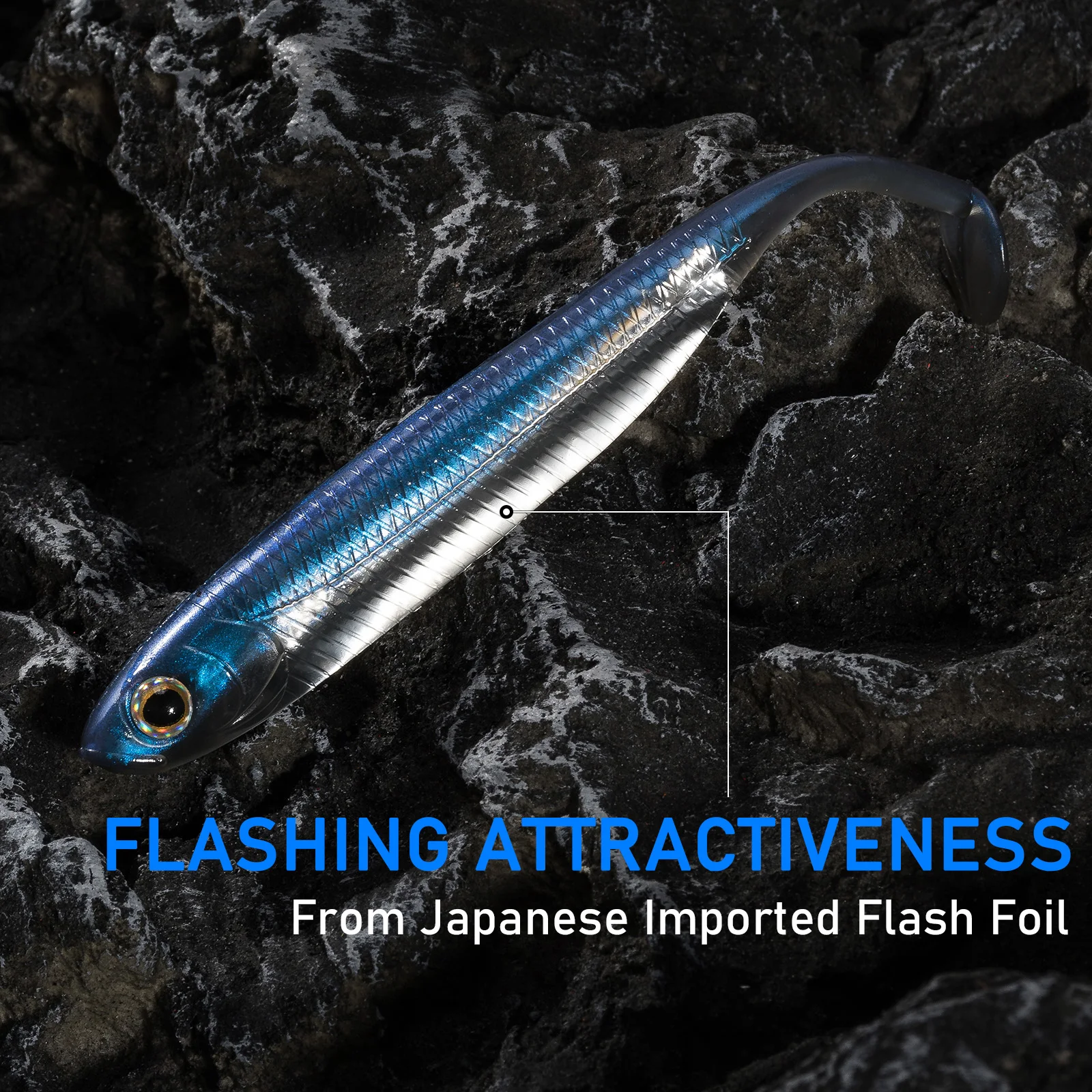 Señuelos swimbait y shad de vinilo para lubina drop shot - imagen 2
