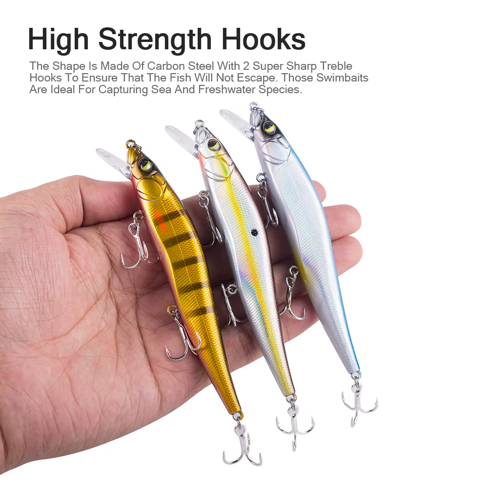 Hanlin Swimbait Minnow 12cm – Señuelo rígido acción realista - imagen 5