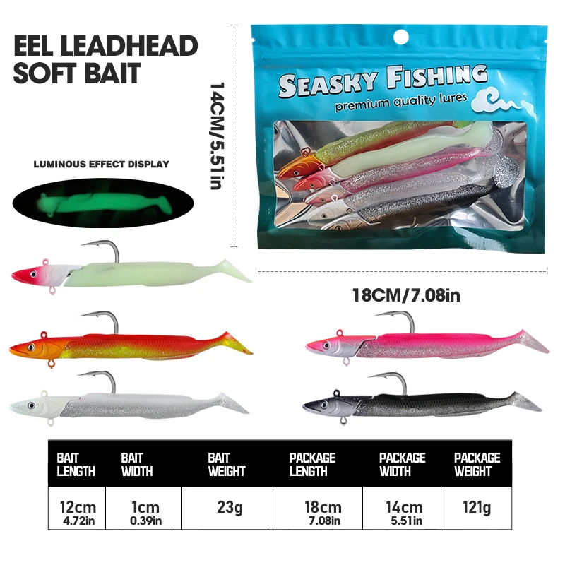 Cebo blando biónico TAIYU anguila 12 cm para pesca en cola en T - imagen 2