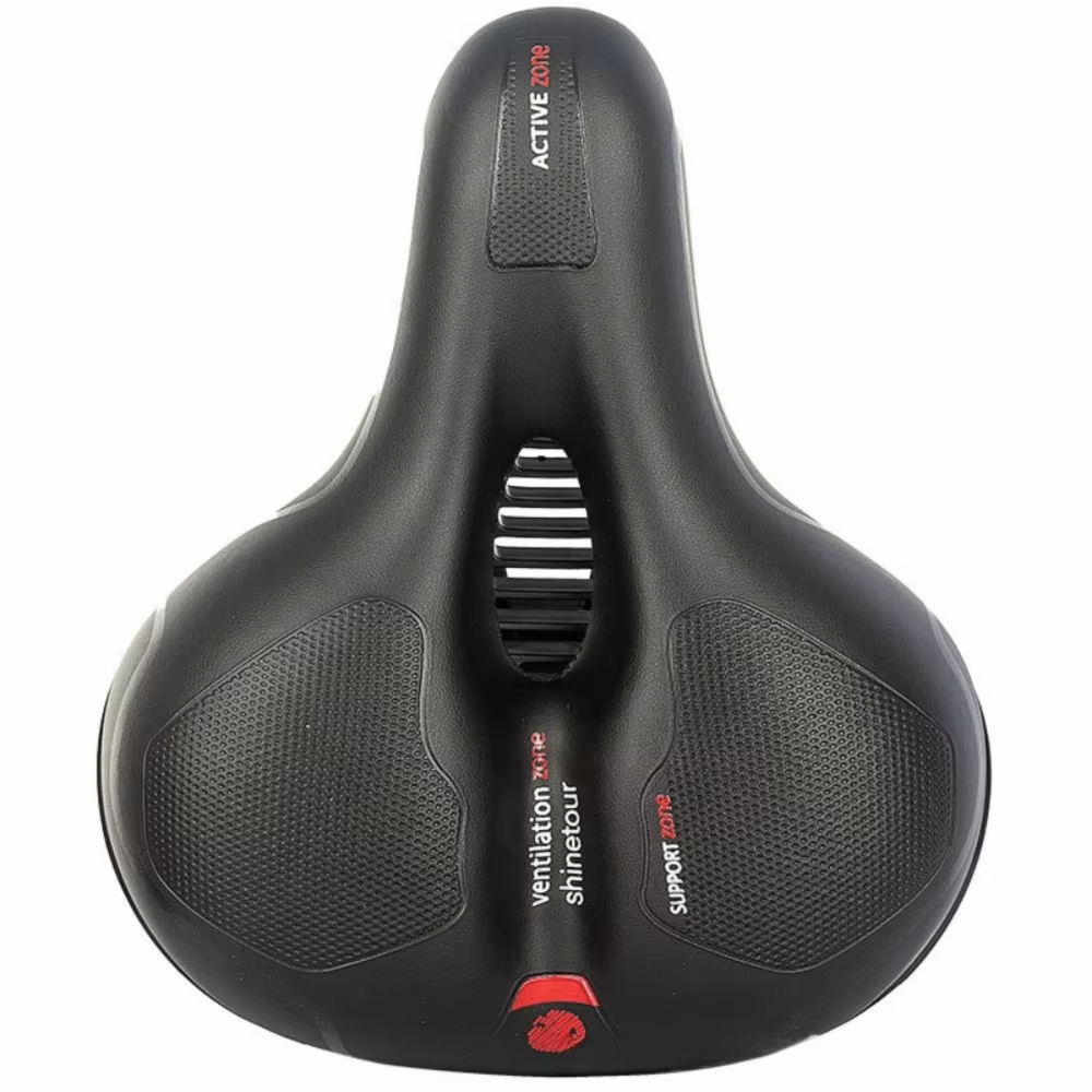 Vista lateral del asiento ergonómico de bicicleta