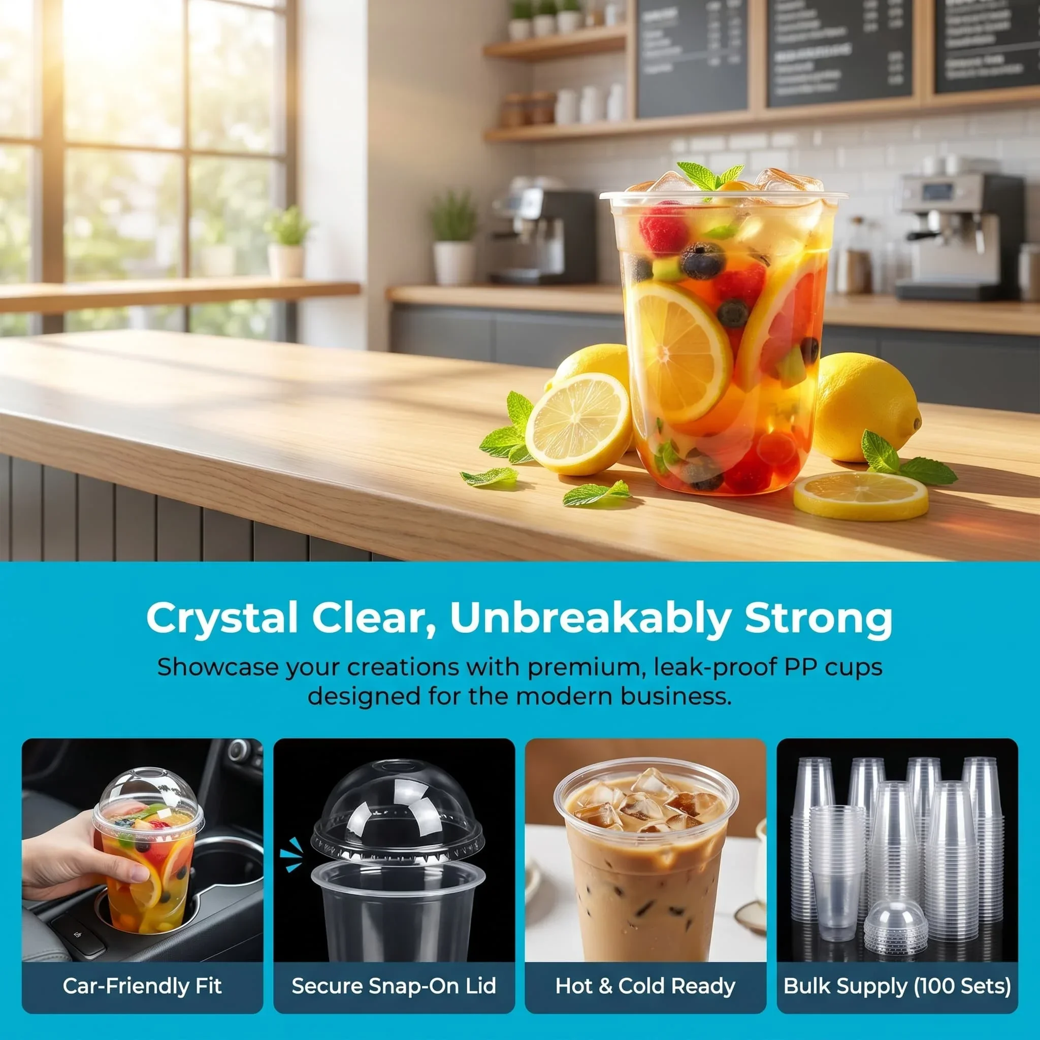 Pack de vasos transparentes para eventos