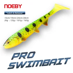 Señuelo de silicona NOEBY para lucio y zander, suave realista vinilo