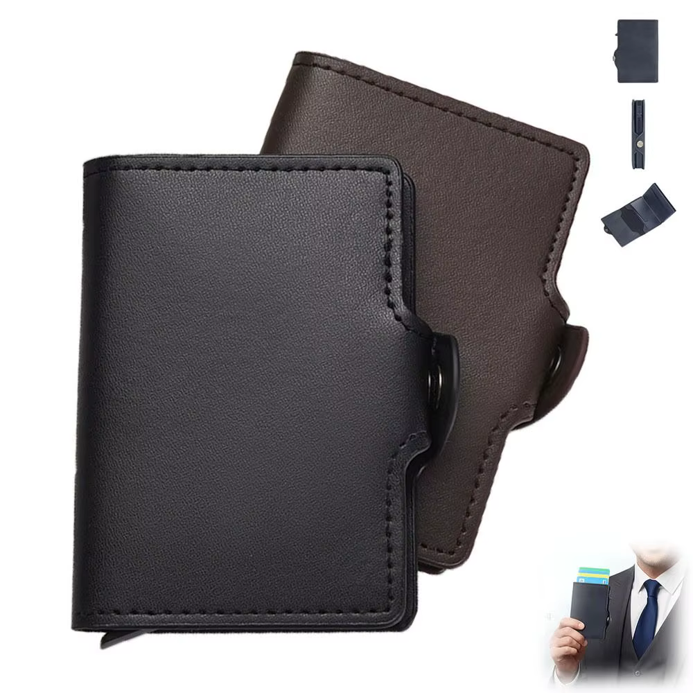 Tarjetero Hombre Cuero con Protección RFID – Cartera Minimalista Delgada - imagen 4