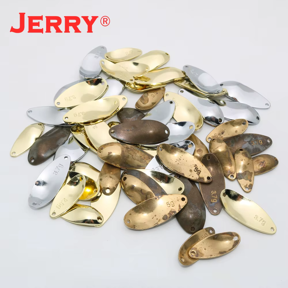 Jerry-cuchara de pesca sin pintar en latón