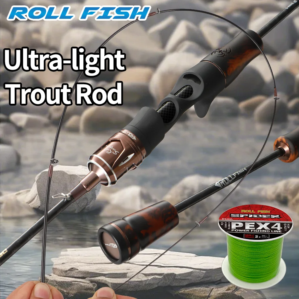 Caña de pescar ultraligera de fibra de carbono ROLLFISH UL