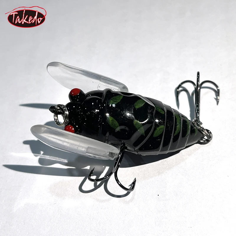 TAKEDO señuelo de superficie tipo cigarra con anzuelos triples - imagen 4