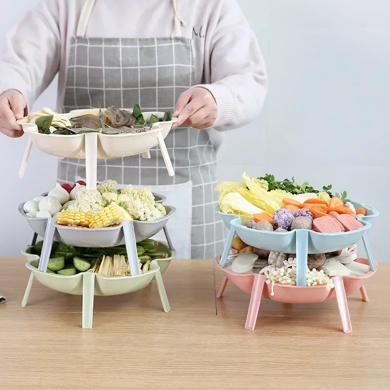 Plato mini apilable en forma de flor para frutas y postres - imagen 4
