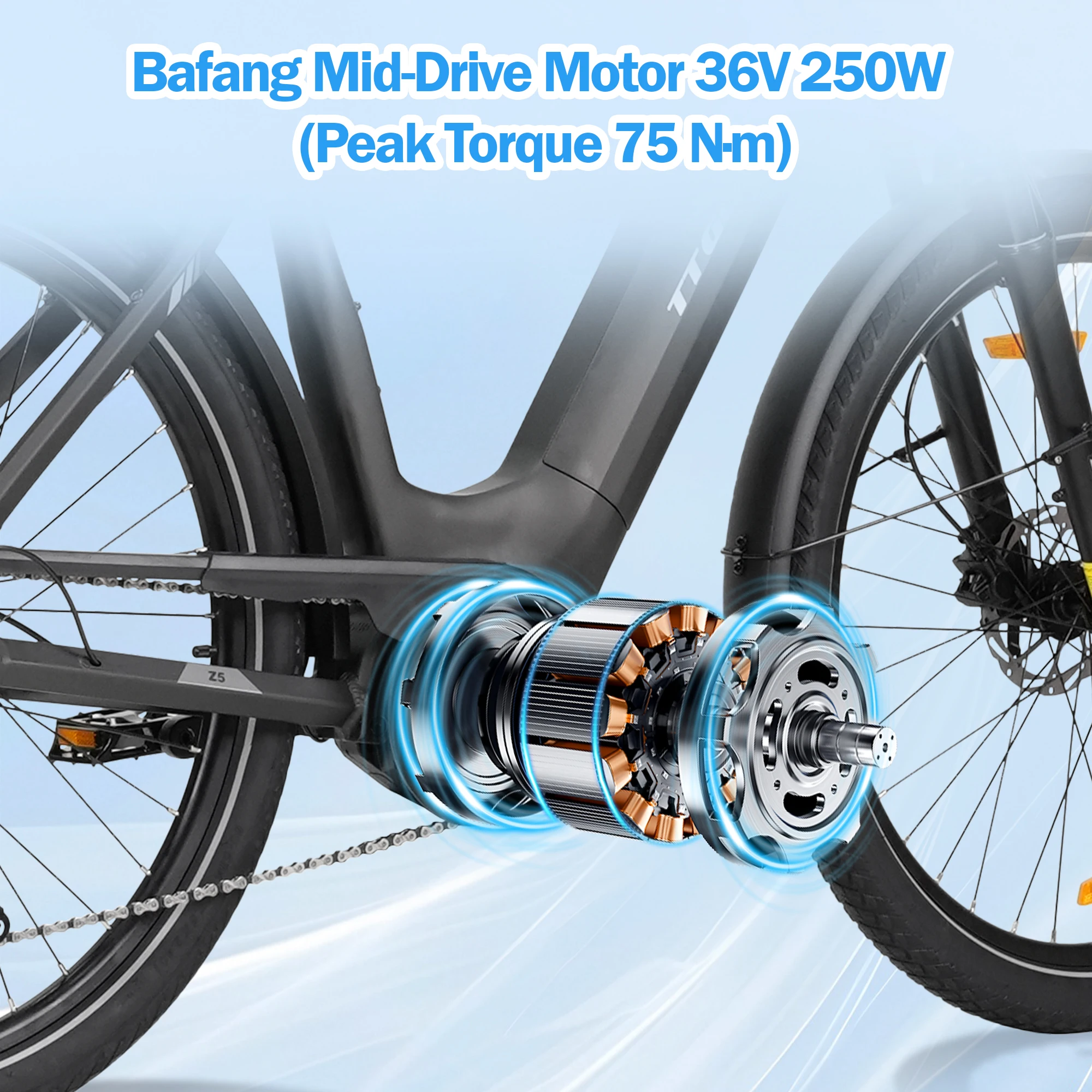 Bicicleta eléctrica TTGO Z5 motor y sensor de par, frenos aceite - imagen 5