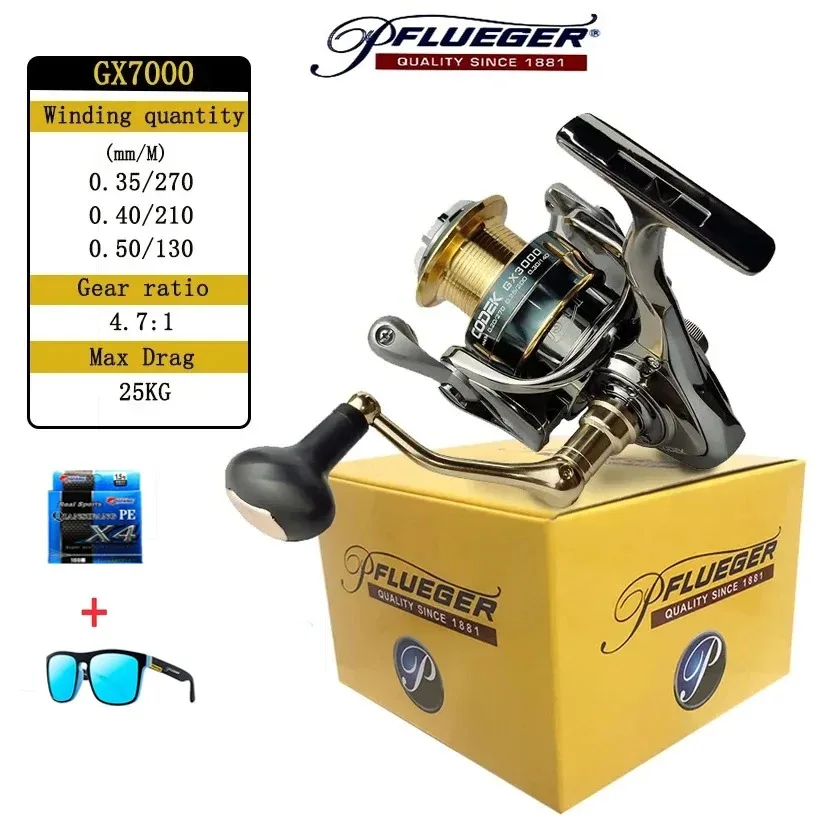 Pflueger carrete de pesca giratorio totalmente metálico agua salada - imagen 2