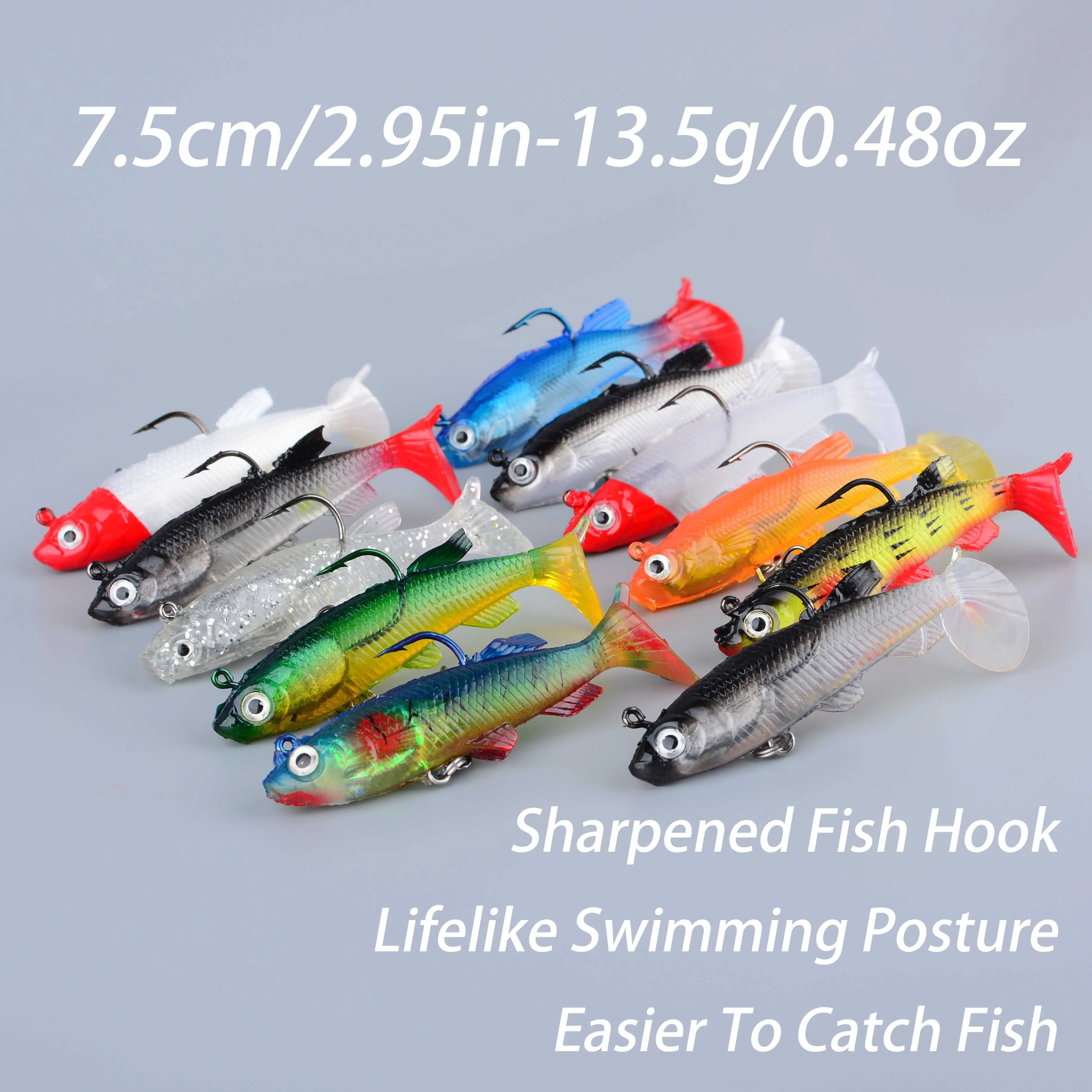 Cebo Swimbait T cola hundimiento con Jig Head para lucio - imagen 3