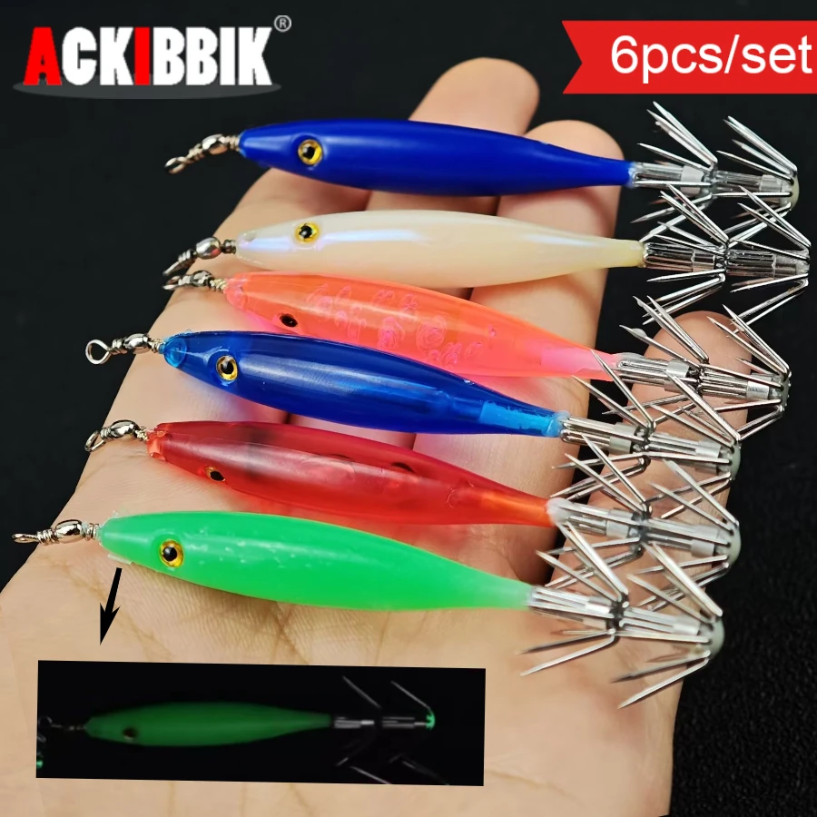 Ackibbik mini señuelos luminosos para calamar, pulpo y pez espada - imagen 4