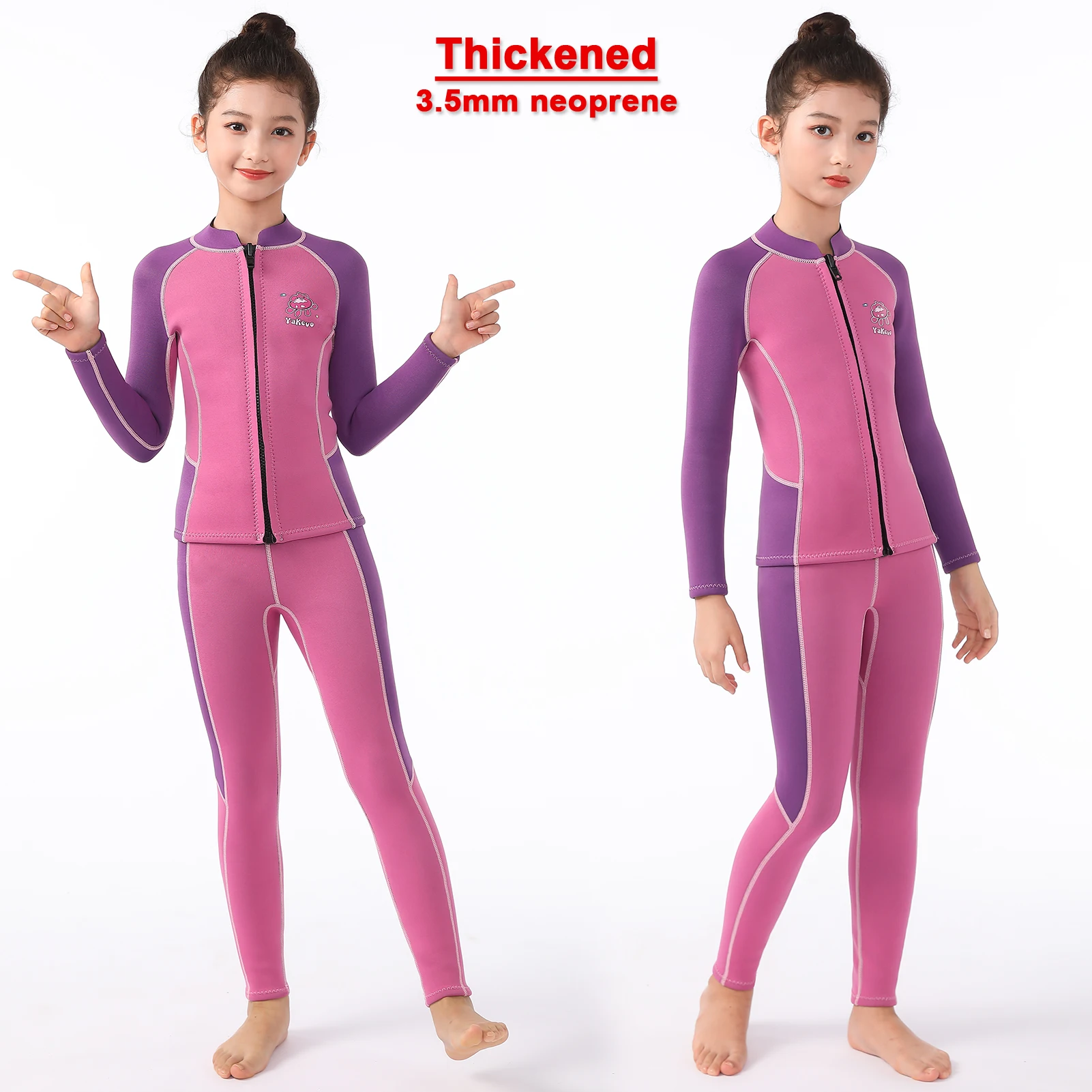 Traje de neopreno infantil dos piezas Anti-UV manga larga térmico - imagen 4