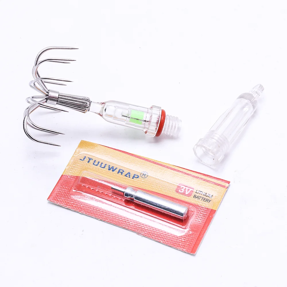 Jig luminoso con luz LED estanca para pesca de calamar - imagen 5