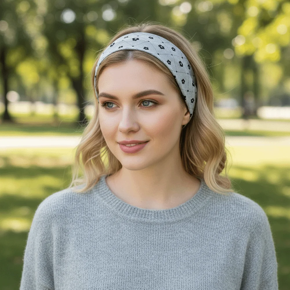 Diadema deportiva floral absorbente del sudor, elástica y duradera - imagen 3