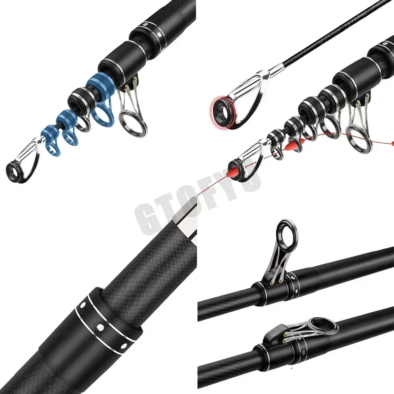Caña telescópica surfcasting carbono para lance a distancia - imagen 3