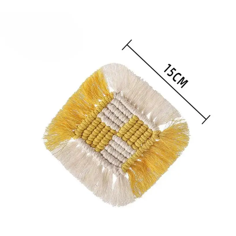 Manteles individuales de macramé rústico con posavasos de algodón - imagen 5
