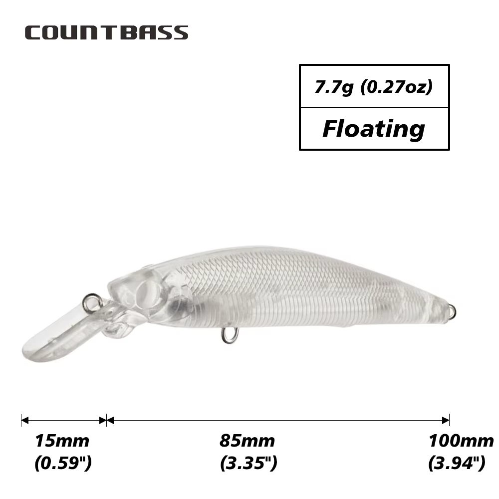 Countbass Cuerpos de señuelo duro 85mm – Flotantes sin pintar - imagen 5