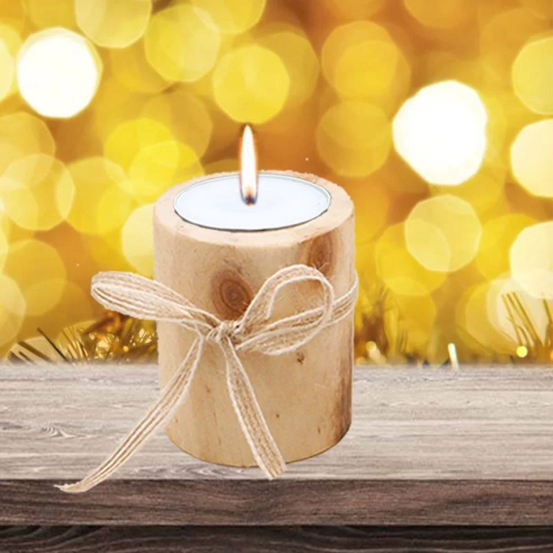 Portavelas de madera artesanal para bodas - Candelabro romántico - imagen 5
