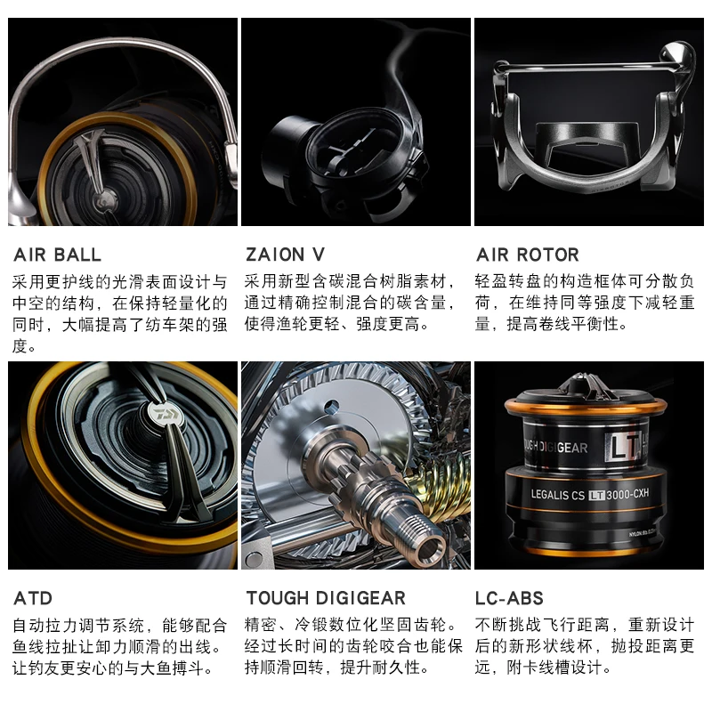 DAIWA LEGALIS CS LT Carrete de pesca giratorio - 6+1BB, arrastre 12 kg - imagen 2